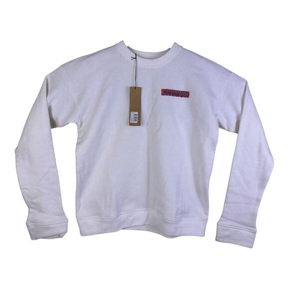 The Elder Statesman Sweatshirt Long Sleeve Fleece Crewneck XXS White W/ Sardinia - Picture 2 of 12